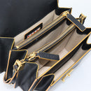 MARNI Schoudertas Leer Zwart Goud Authentiek 182981A-15