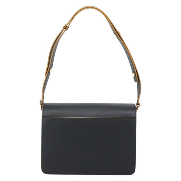 MARNI Schoudertas Leer Zwart Goud Authentiek 182981A