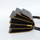 MARNI Schoudertas Leer Zwart Goud Authentiek 182981A-5