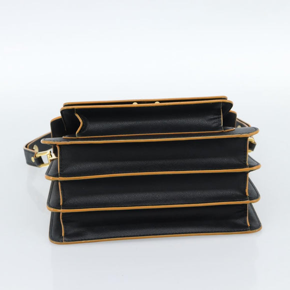 MARNI Schoudertas Leer Zwart Goud Authentiek 182981A