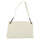 GUCCI Shoulder Bag Patent leather White Silver Auth 182984-1