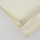GUCCI Shoulder Bag Patent leather White Silver Auth 182984-14