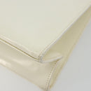 GUCCI Shoulder Bag Patent leather White Silver Auth 182984-15