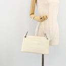 GUCCI Shoulder Bag Patent leather White Silver Auth 182984-21