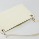 GUCCI Shoulder Bag Patent leather White Silver Auth 182984-6