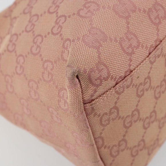 GUCCI GG Canvas Shoulder Bag Pink Silver 001 3386 Auth 182987