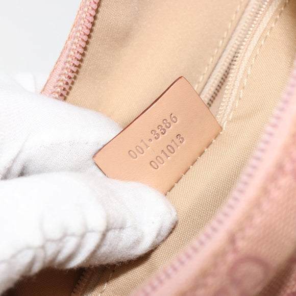 GUCCI GG Canvas Shoulder Bag Pink Silver 001 3386 Auth 182987