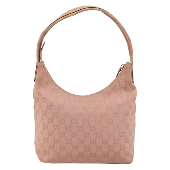 GUCCI GG Canvas Shoulder Bag Pink Silver 001 3386 Auth 182987