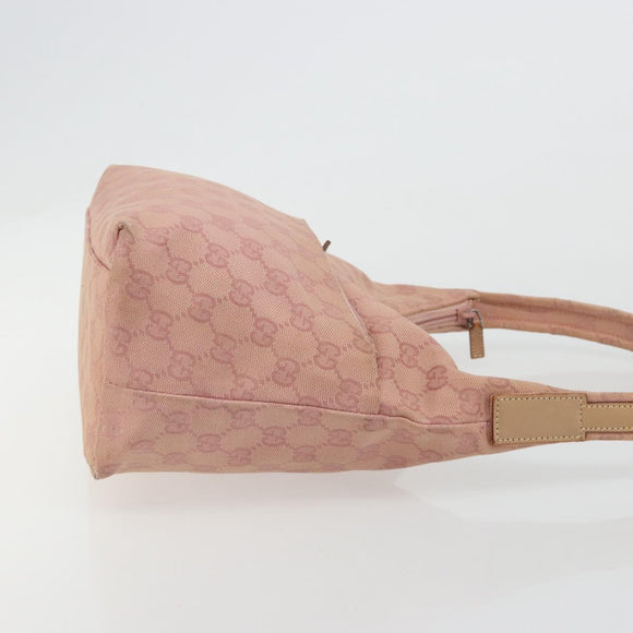 GUCCI GG Canvas Shoulder Bag Pink Silver 001 3386 Auth 182987