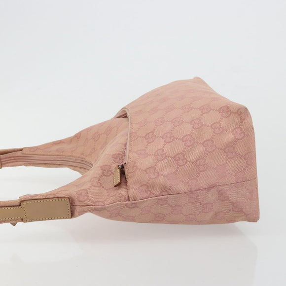 GUCCI GG Canvas Shoulder Bag Pink Silver 001 3386 Auth 182987