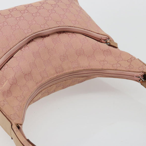 GUCCI GG Canvas Shoulder Bag Pink Silver 001 3386 Auth 182987