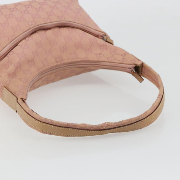 GUCCI GG Canvas Shoulder Bag Pink Silver 001 3386 Auth 182987