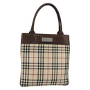 BURBERRY Nova Check Hand Bag Canvas Beige Auth 182988A-1
