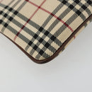 BURBERRY Nova Check Hand Bag Canvas Beige Auth 182988A-14