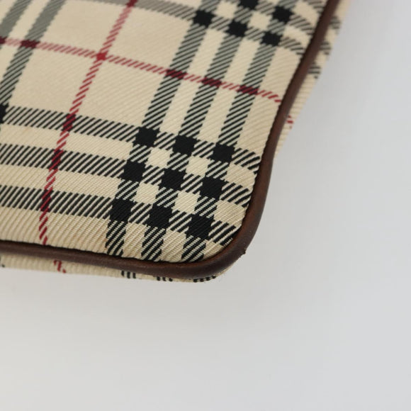 BURBERRY Nova Check Hand Bag Canvas Beige Auth 182988A