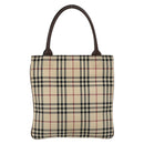 BURBERRY Nova Check Hand Bag Canvas Beige Auth 182988A-2