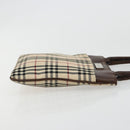 BURBERRY Nova Check Hand Bag Canvas Beige Auth 182988A-3
