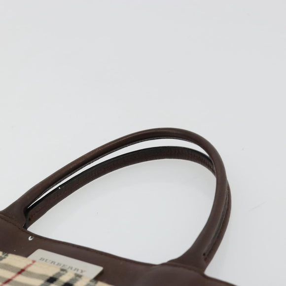 BURBERRY Nova Check Hand Bag Canvas Beige Auth 182988A