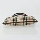 BURBERRY Nova Check Hand Bag Canvas Beige Auth 182988A-5
