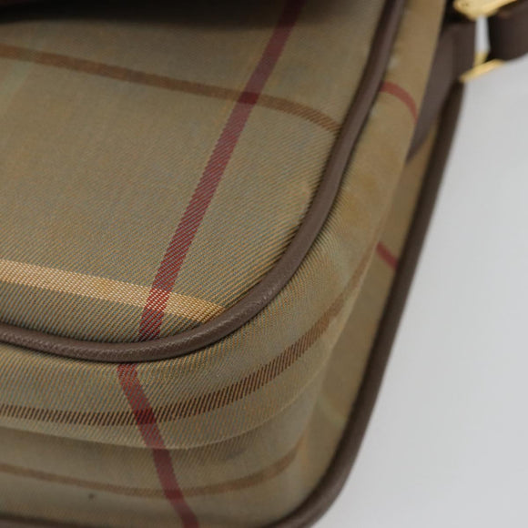 Burberrys Nova Check Shoulder Bag Canvas Brown Gold Auth 182989