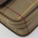 Burberrys Nova Check Shoulder Bag Canvas Brown Gold Auth 182989-11