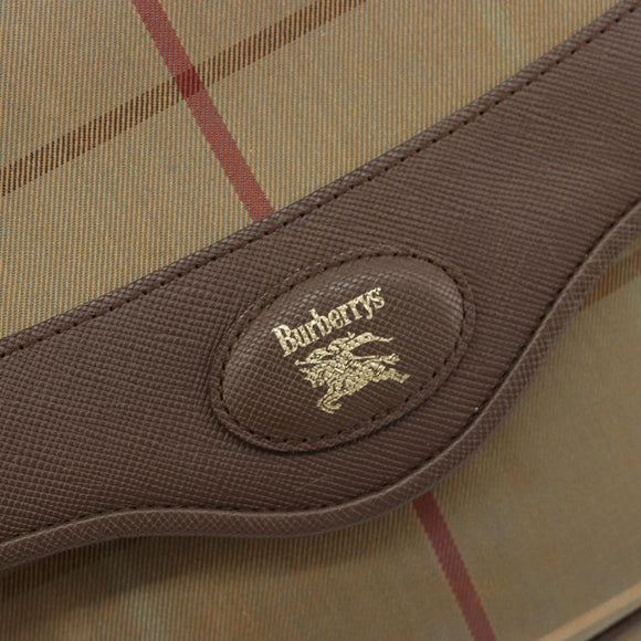 Burberrys Nova Check Shoulder Bag Canvas Brown Gold Auth 182989