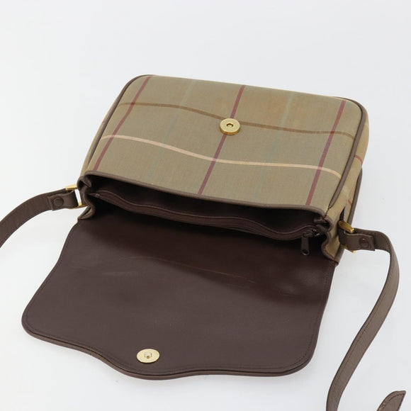 Burberrys Nova Check Shoulder Bag Canvas Brown Gold Auth 182989