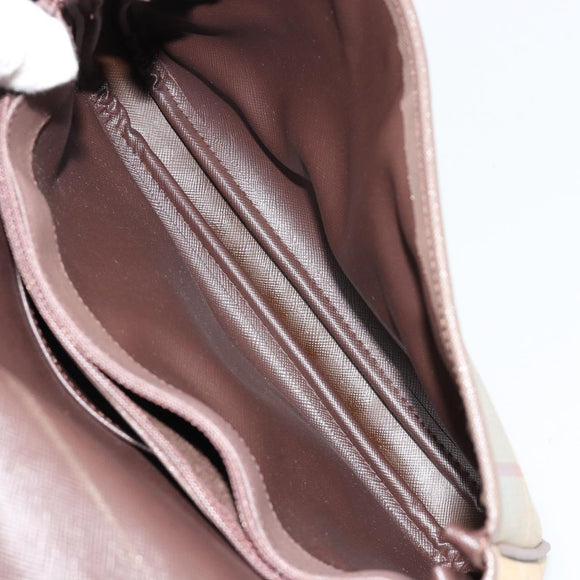 Burberrys Nova Check Shoulder Bag Canvas Brown Gold Auth 182989