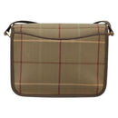Burberrys Nova Check Shoulder Bag Canvas Brown Gold Auth 182989-3