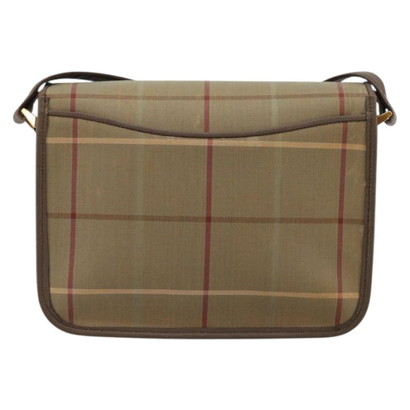 Burberrys Nova Check Shoulder Bag Canvas Brown Gold Auth 182989