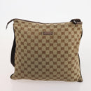 GUCCI GG Supreme Canvas Shoulder Bag PVC Leather 2 Set Beige Auth 182991-10