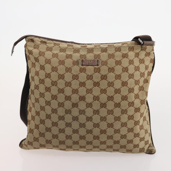 GUCCI GG Supreme Canvas Shoulder Bag PVC Leather 2 Set Beige Auth 182991