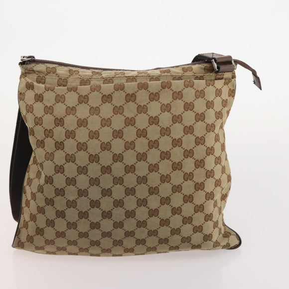 GUCCI GG Supreme Canvas Shoulder Bag PVC Leather 2 Set Beige Auth 182991