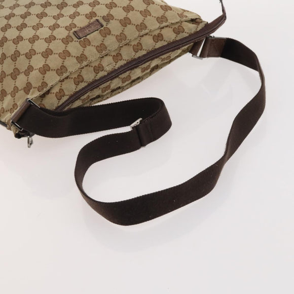 GUCCI GG Supreme Canvas Shoulder Bag PVC Leather 2 Set Beige Auth 182991