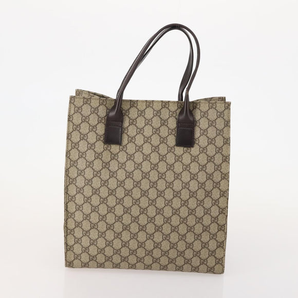 GUCCI GG Supreme Canvas Shoulder Bag PVC Leather 2 Set Beige Auth 182991