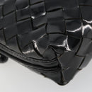 BOTTEGA VENETA INTRECCIATO Shoulder Bag Patent leather Black Auth 182993-17