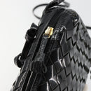 BOTTEGA VENETA INTRECCIATO Shoulder Bag Patent leather Black Auth 182993-9