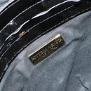 BOTTEGA VENETA INTRECCIATO Shoulder Bag Patent leather Black Auth 182993-10
