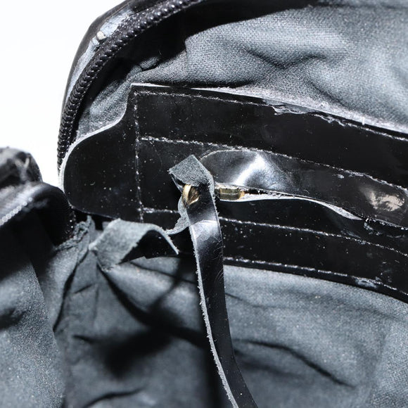 BOTTEGA VENETA INTRECCIATO Shoulder Bag Patent leather Black Auth 182993