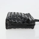 BOTTEGA VENETA INTRECCIATO Shoulder Bag Patent leather Black Auth 182993-3