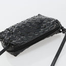BOTTEGA VENETA INTRECCIATO Shoulder Bag Patent leather Black Auth 182993-6