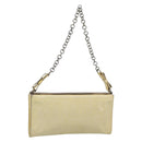 Salvatore Ferragamo Vala Chain Umhängetasche Lackleder Ivory Auth 182995A-1