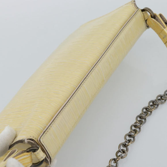 Salvatore Ferragamo Vala Chain Umhängetasche Lackleder Ivory Auth 182995A