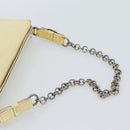 Salvatore Ferragamo Vala Chain Umhängetasche Lackleder Ivory Auth 182995A-7