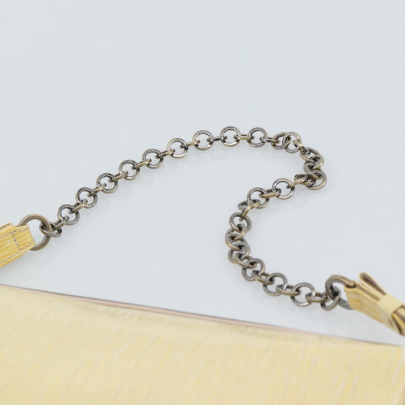 Salvatore Ferragamo Vala Chain Umhängetasche Lackleder Ivory Auth 182995A