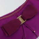 Salvatore Ferragamo Vala Shoulder Bag Nylon Purple Gold Auth 182996A-17
