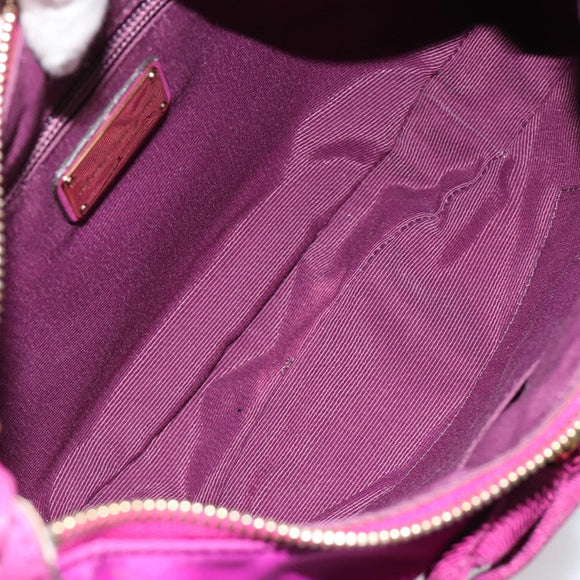 Salvatore Ferragamo Vala Shoulder Bag Nylon Purple Gold Auth 182996A