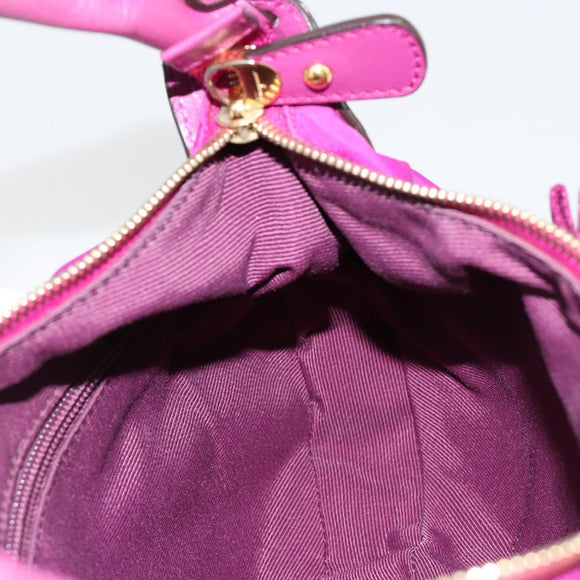 Salvatore Ferragamo Vala Shoulder Bag Nylon Purple Gold Auth 182996A