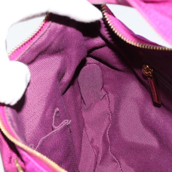 Salvatore Ferragamo Vala Shoulder Bag Nylon Purple Gold Auth 182996A