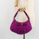 Salvatore Ferragamo Vala Shoulder Bag Nylon Purple Gold Auth 182996A-23